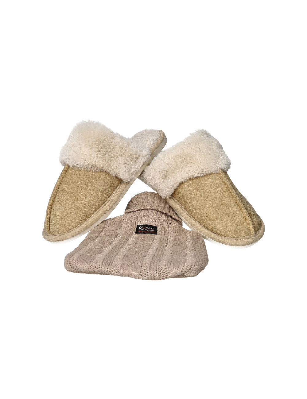 Brandani 84282 Comfort Kit Pantofole e Borsa Acqua Calda Con Cover Set 3 pezzi