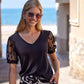 Maglia Donna Elegante con Maniche a Pois in Tulle